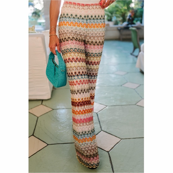 Missoni Multicolor Crochet Knit Wide-Leg Palazzo Pants NWT - Picture 8 of 8